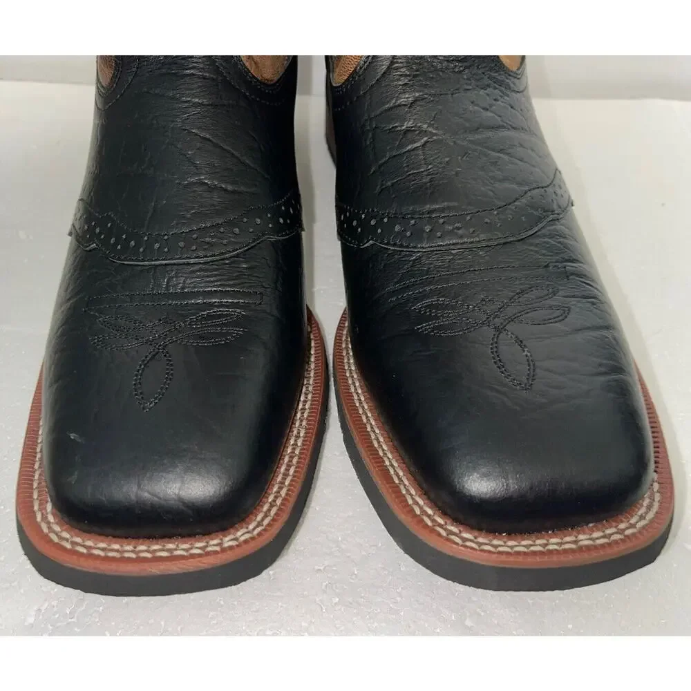 Laredo Topeka Square Toe Cowboy Mens Black, Brown Dress Boots 7824 - Size 12